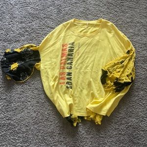 Free People Oversized Floral Sweatshirt/Blouse